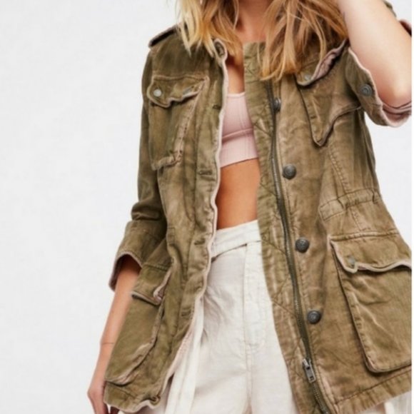 Free People Jackets & Blazers - Free People NWT Dbl Cloth Military Utility Jacket